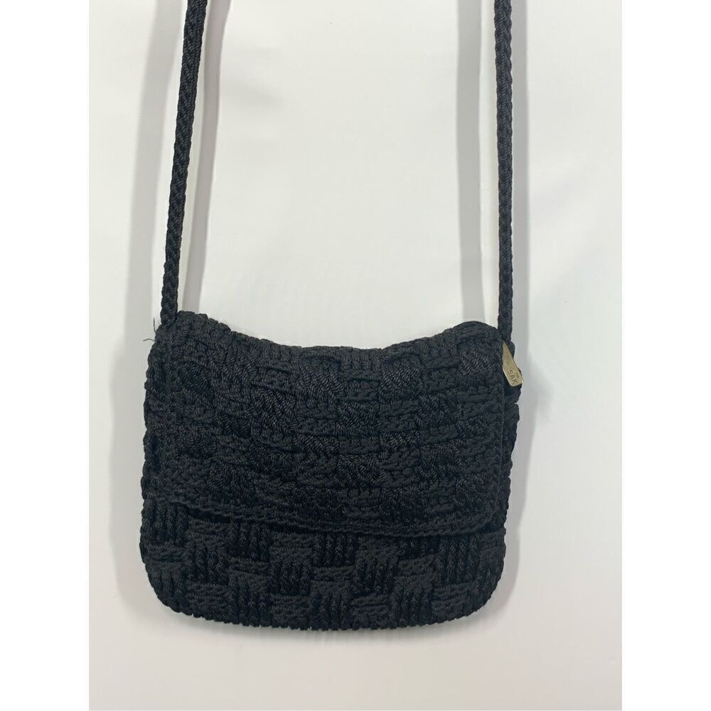 The Sak Women's Crochet Mini Crossbody Bag Black Size 8x7